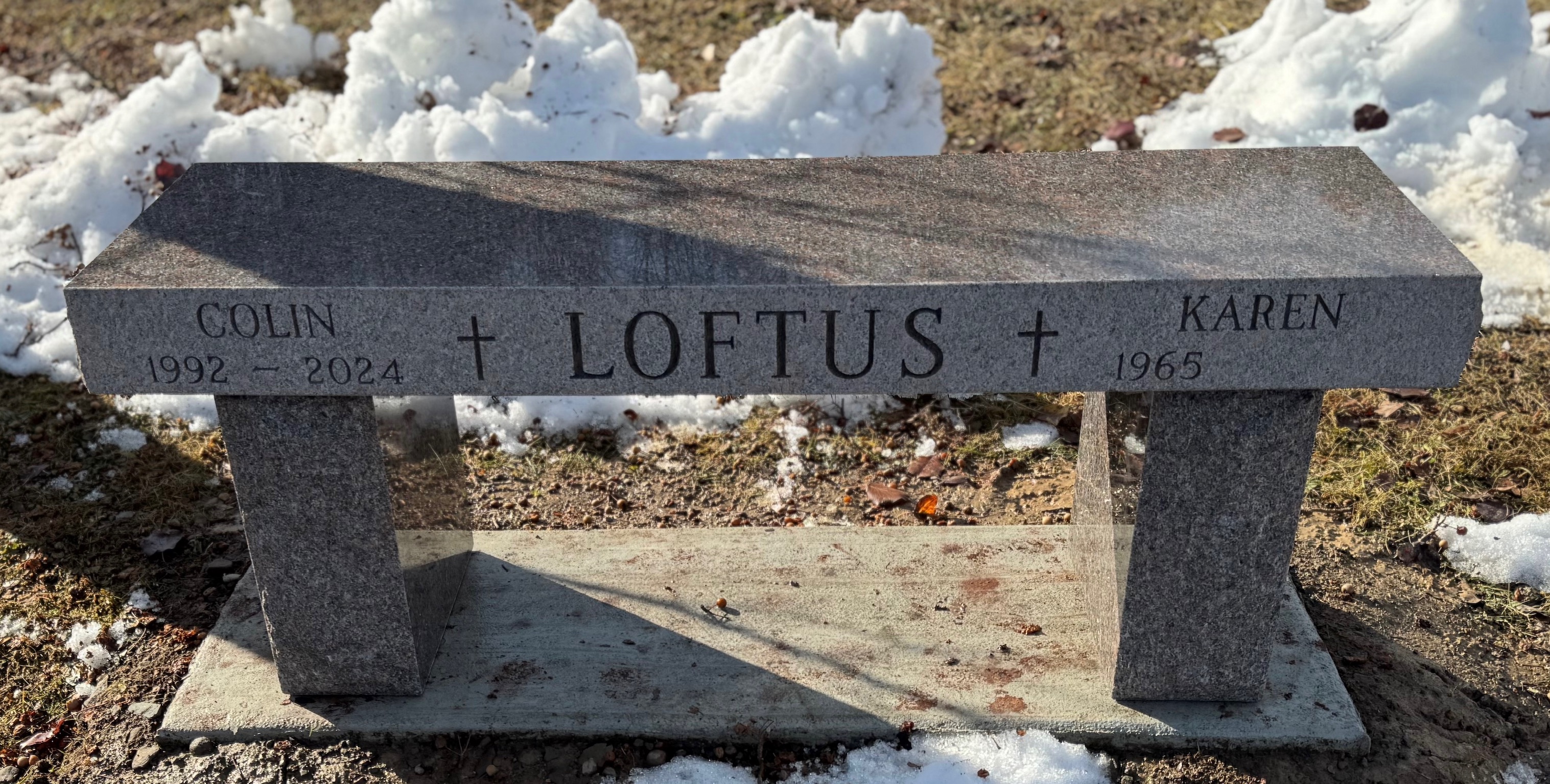 Loftus granite memorial bench